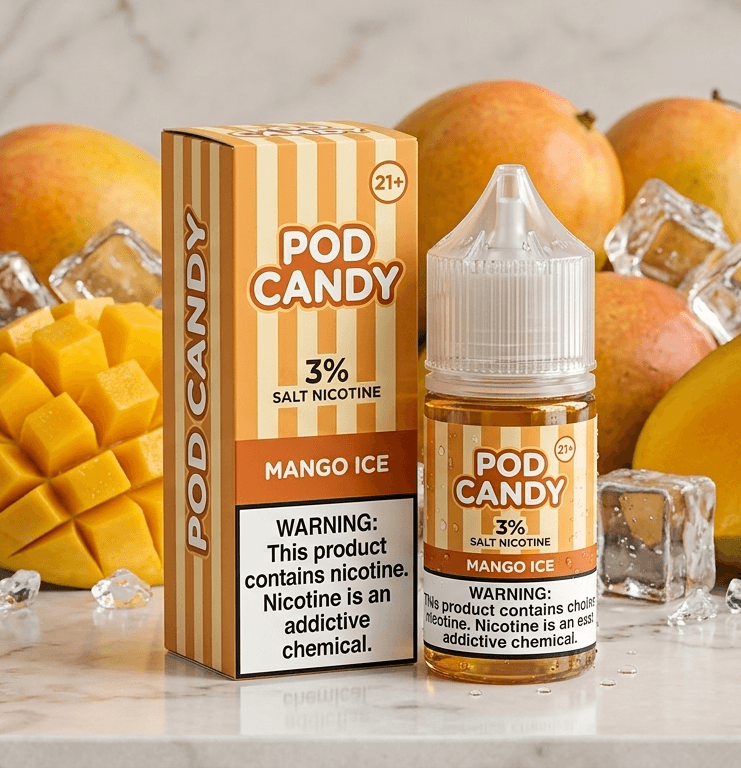 سالت نیکوتین پاد کندی 10 میلیلیتر طعم انبه یخ | Pod Candy Mango Ice