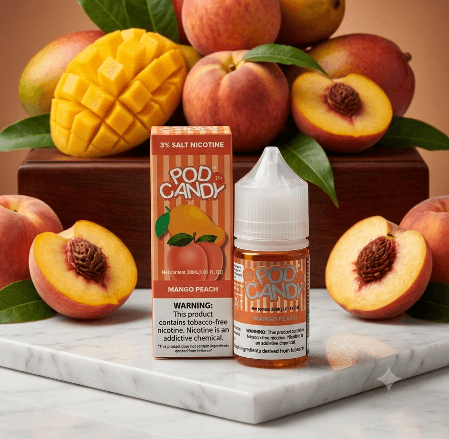 سالت نیکوتین پاد کندی 10 میلیلیتر طعم هلو انبه | Pod Candy Peach Mango